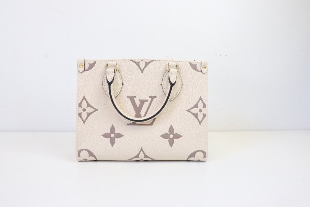 Louis Vuitton Bicolor On-the-Go PM Handbag in White