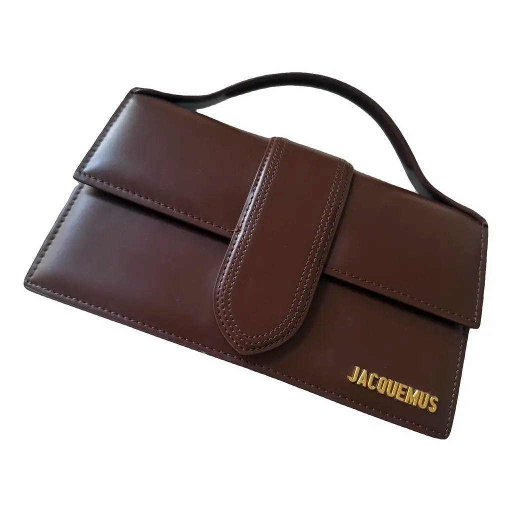 Jacquemus Bambino Top-Handle Bag in Brown Leather