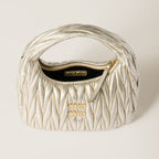 Miu Miu Wander Matelassé Hobo Mini-Bag in Gold Tone