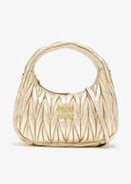 Miu Miu Wander Matelassé Hobo Mini-Bag in Gold Tone