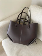 Polène Cyme Tote in Chocolate Brown
