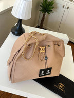 Chanel 25 Small Handbag in Beige