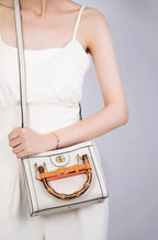 Gucci Diana Mini Leather Tote Bag in White