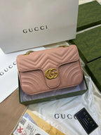 Gucci Small GG Marmont Shoulder Bag in Pink
