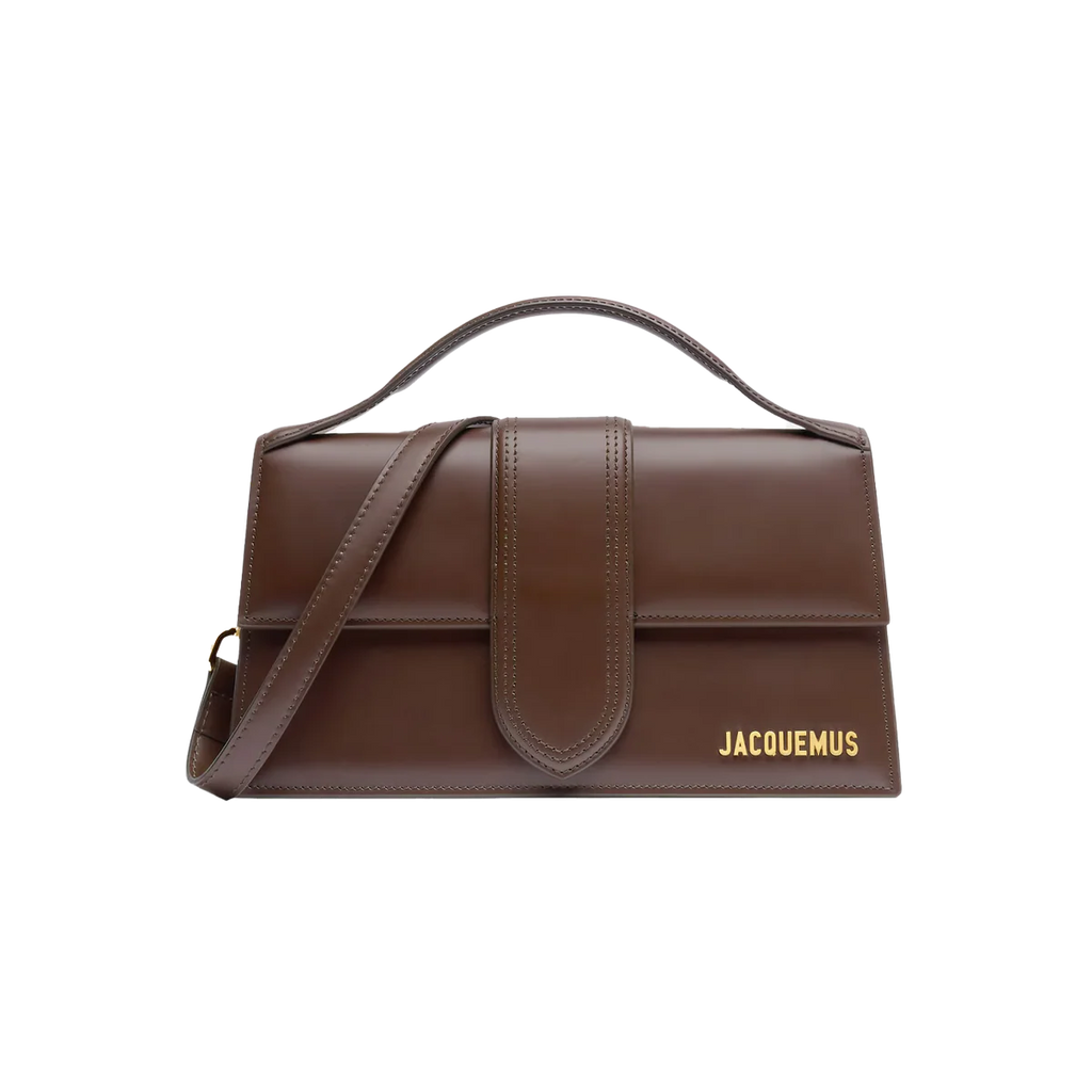 Jacquemus Bambino Top-Handle Bag in Brown Leather