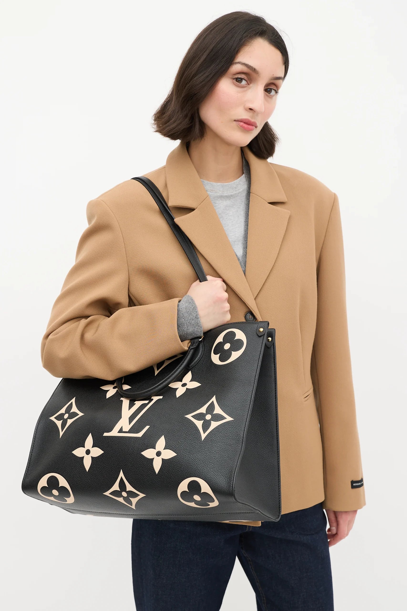 Louis Vuitton Bicolor On-the-Go GM Handbag in Black