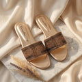 Flat slide sandal studio photo