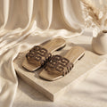 Flat slide sandal studio photo