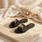 Flat slide sandal studio photo