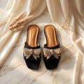 Flat slide sandal studio photo