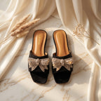 Flat slide sandal studio photo