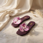 Minimal flat sandal studio photo