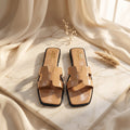 Flat slide sandal studio photo