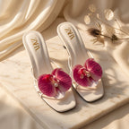 Minimal flat sandal studio photo