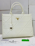 Prada Leather Tote Bag White -227