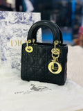 Dior Black Cannage Leather Medium Lady Dior Hand Bag -397