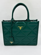 Prada Leather Tote Bag Green -226