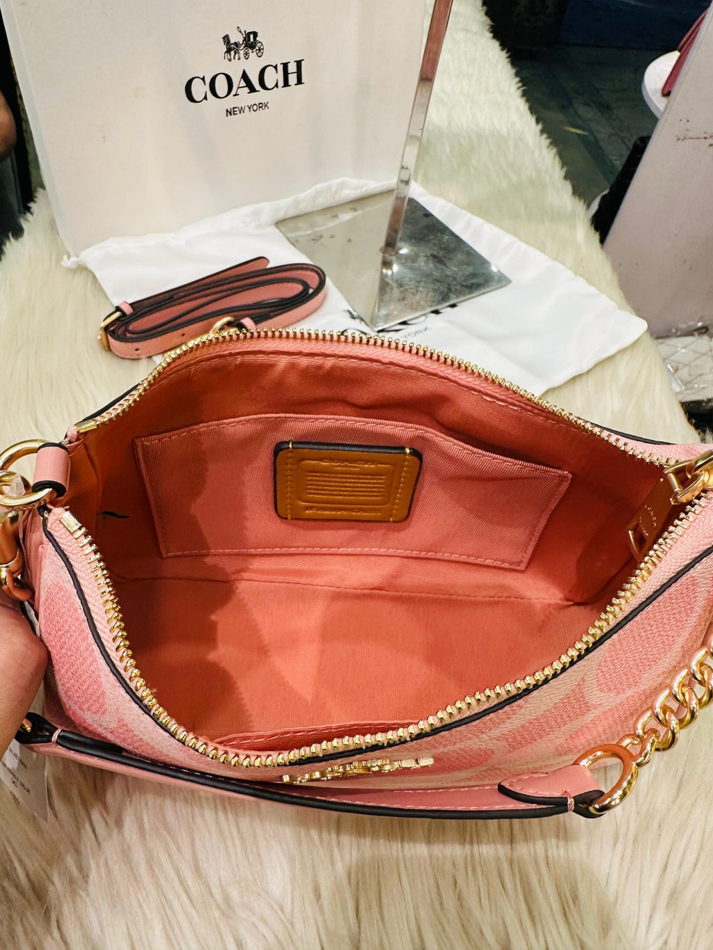 COACH Teri Shoulder Bag In Signature Canvas Powder Pink 261