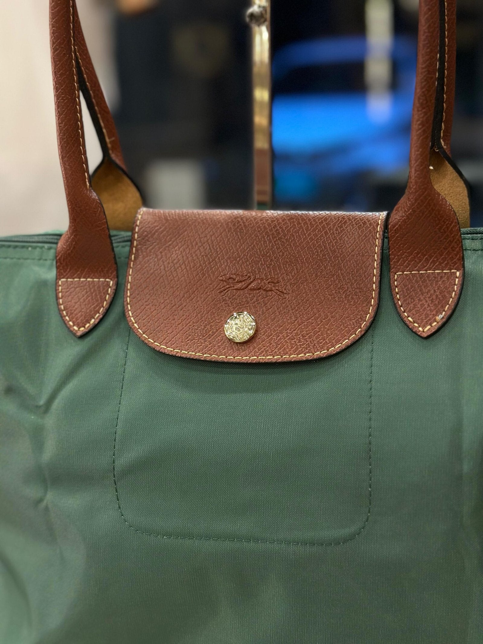 Longchamp Green Nylon Le Pliage Tote -222