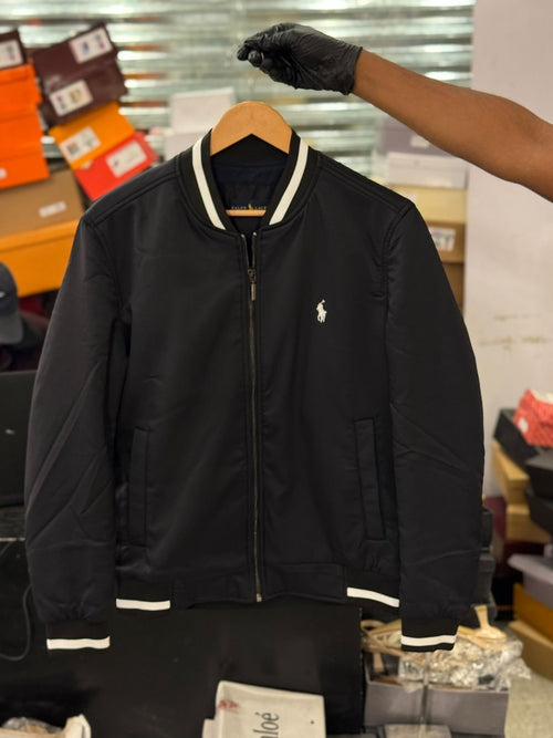 Black Polo Ralph Lauren Baseball Bomber Jacket 143