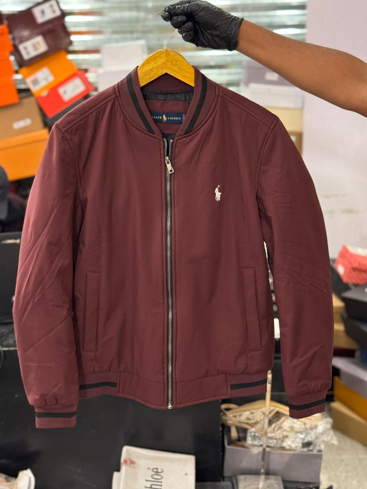 Polo Ralph Lauren Burgundy Bomber Jacket 145