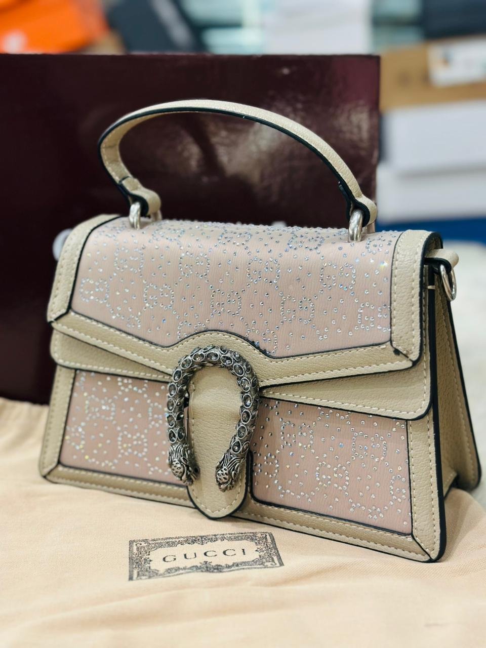 Gucci Dionysus Bag in Beige Leather