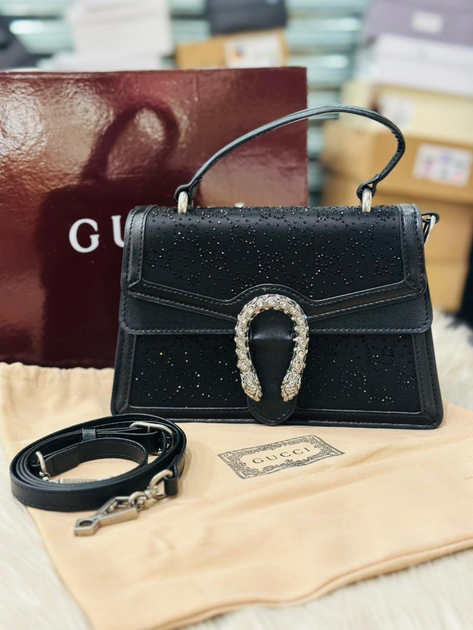 Gucci Dionysus Bag in Black Leather