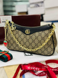 Gucci Ophidia Bag in Beige and Dark brown
