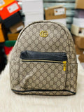 Beige and Black Gucci GG Canvas Backpack