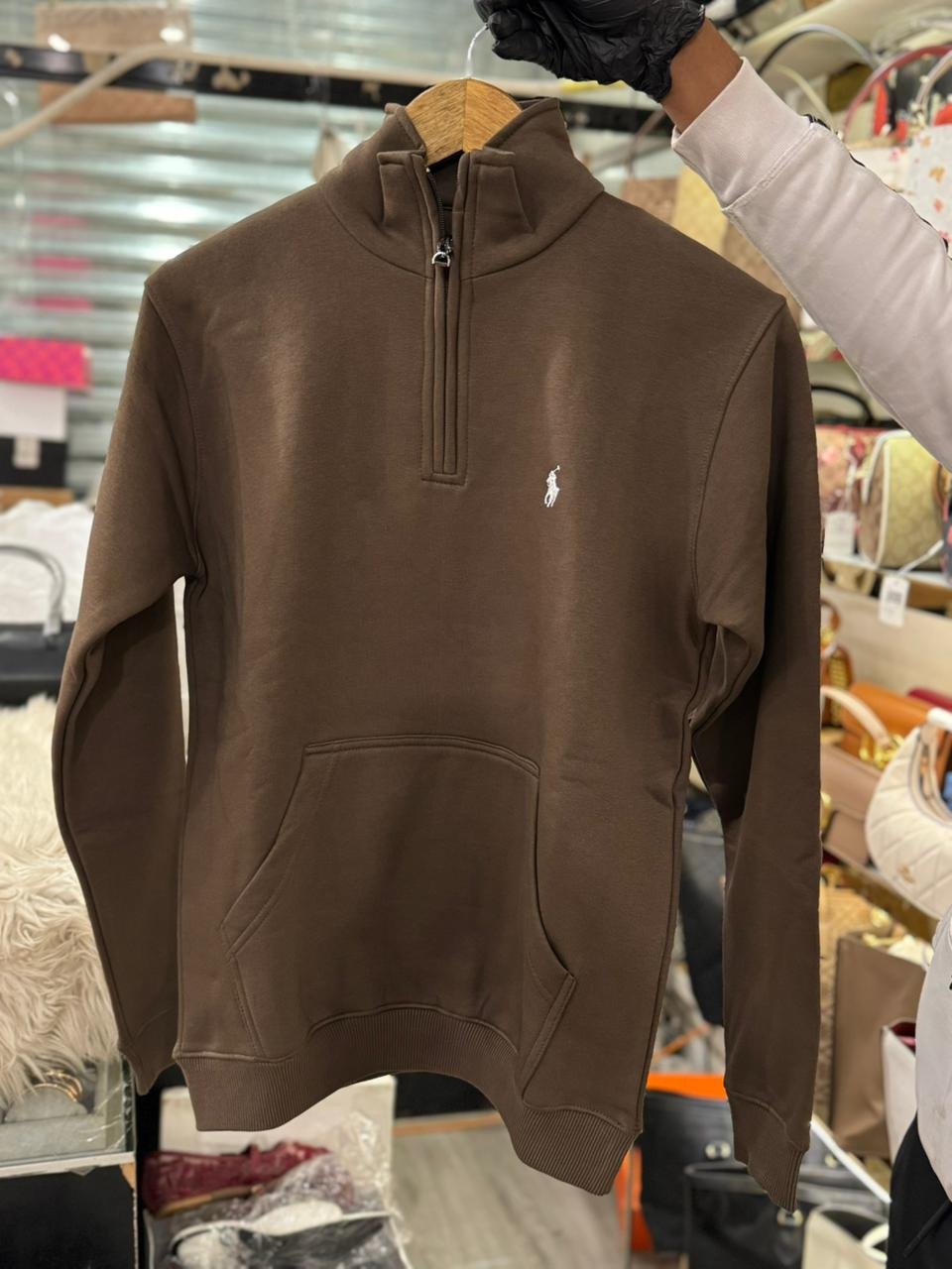 Polo Quarter-Zip Dark Brown Sweatshirt 79