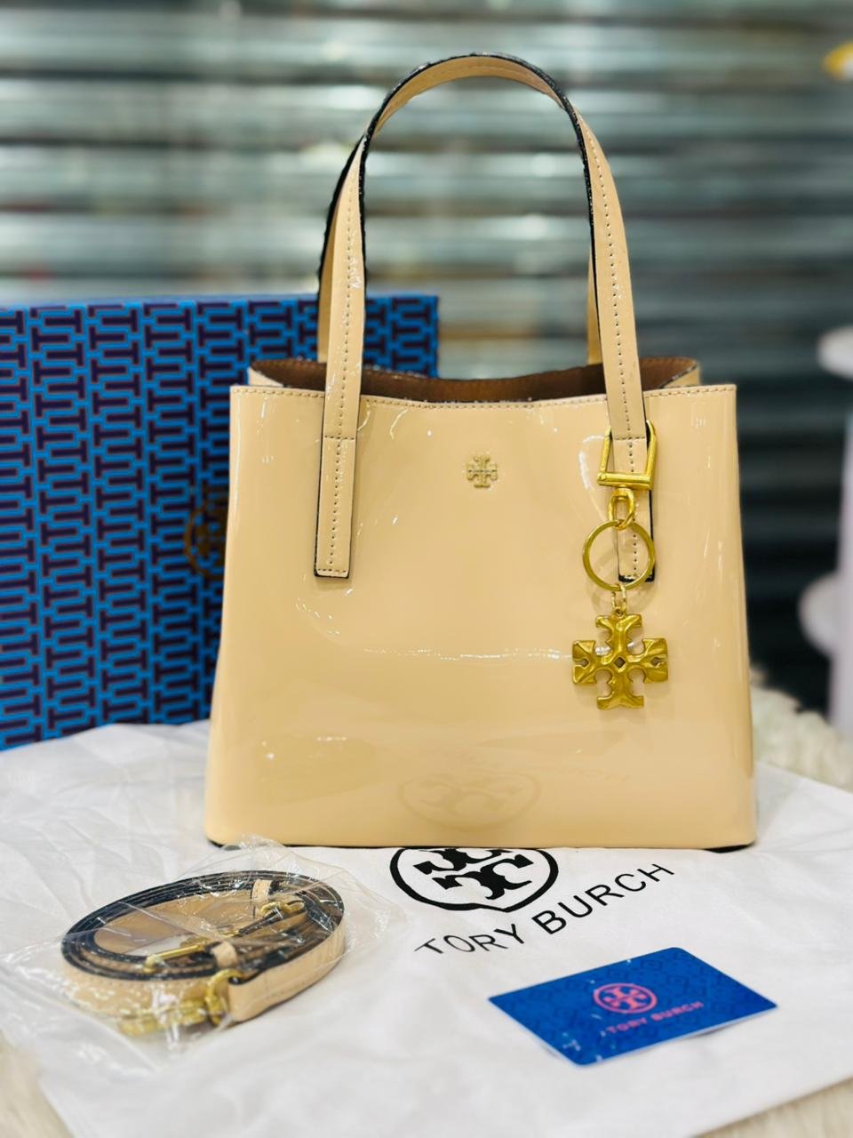 Tory Burch Blake Small Tote Bag in Ivory