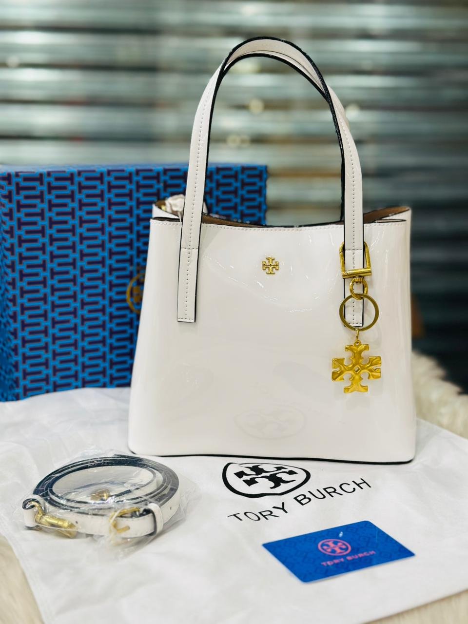 Tory Burch Blake Small Tote Bag in White