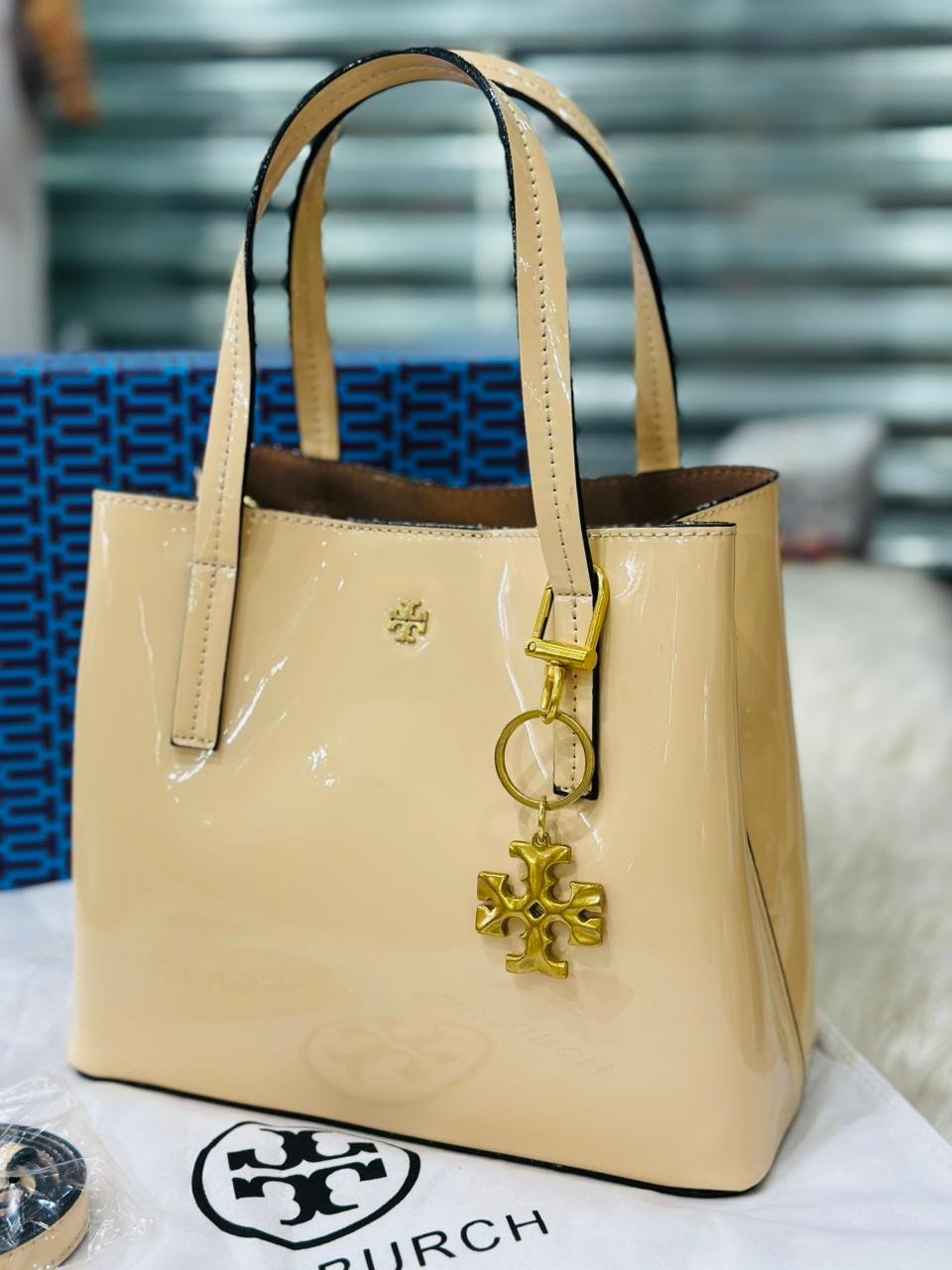 Tory Burch Blake Small Tote Bag in Ivory