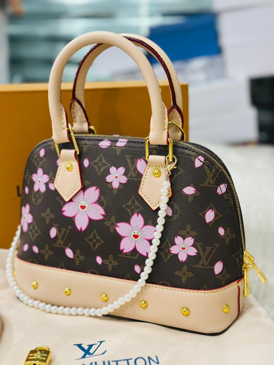 Louis Vuitton x Takashi Murakami Cherry Blossom Alma BB Bag