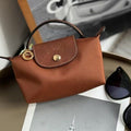 Longchamp Le Pliage Original Mini Top Handle Bag In Brown
