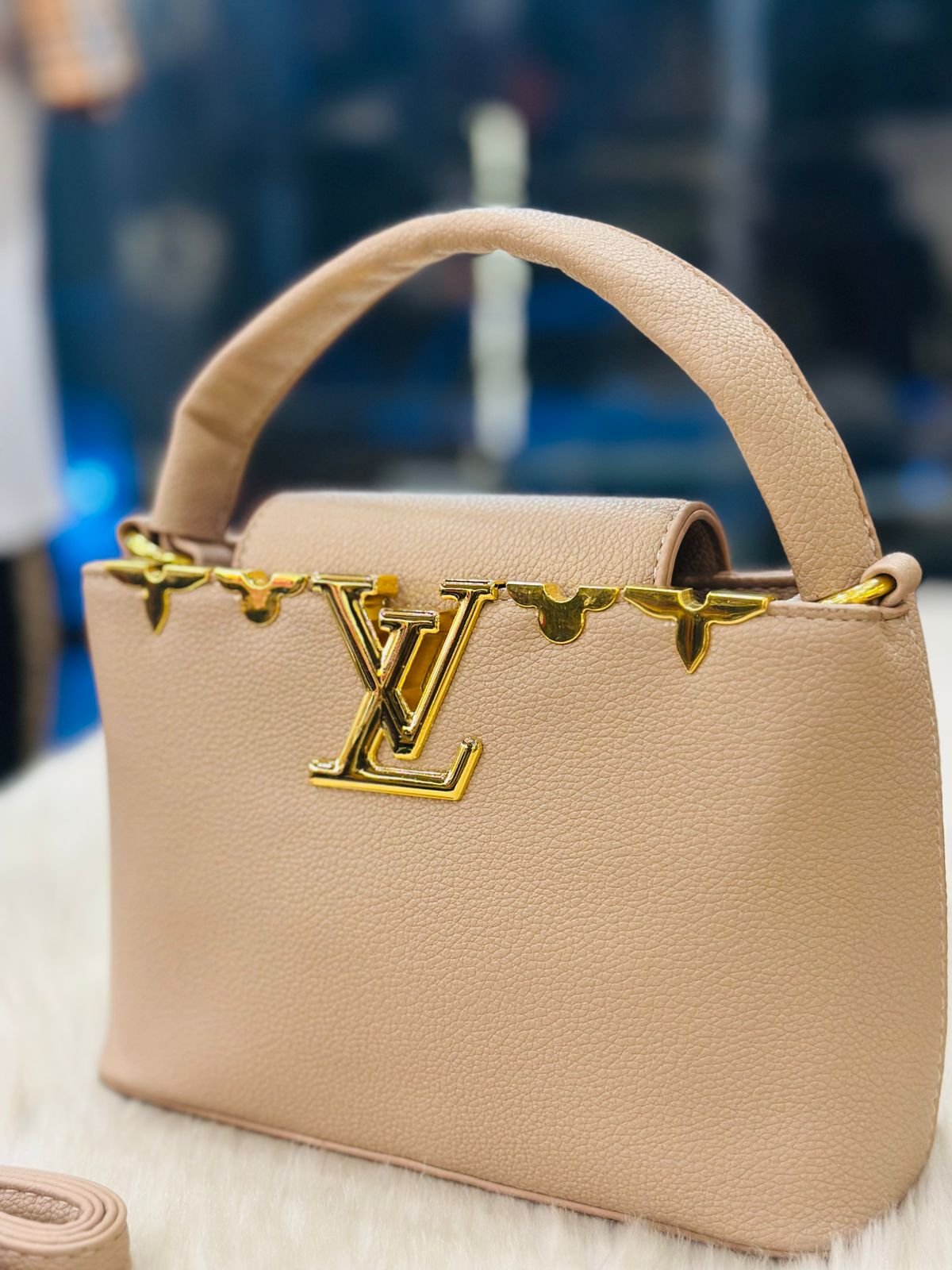 Louis Vuitton Capucines Bag in Beige