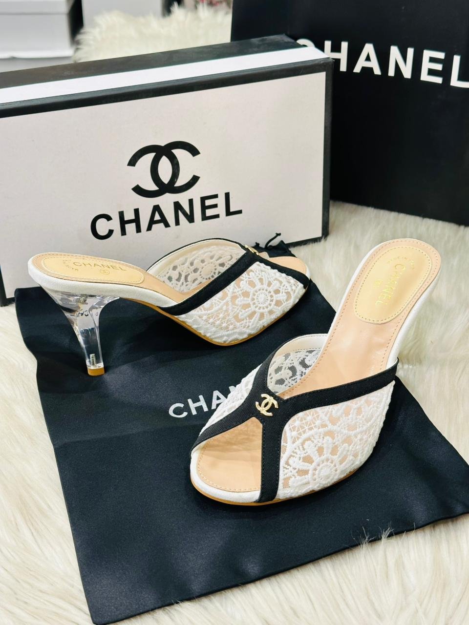 Chanel Heels In White