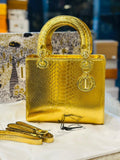 Christian Dior Gold Metallic Large Sized Bag