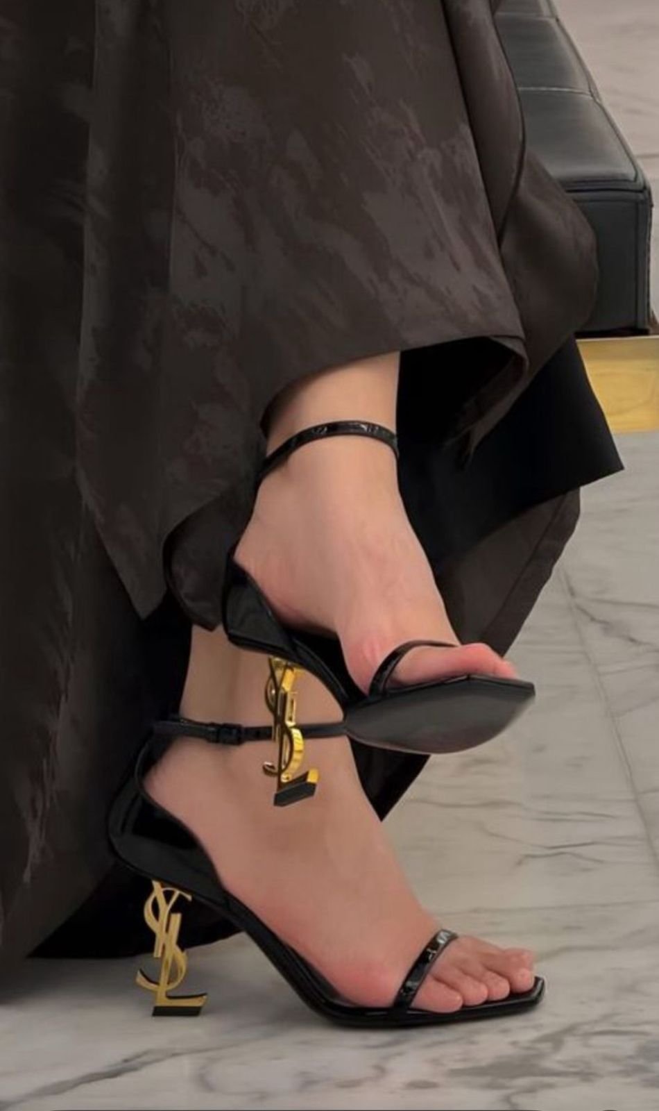 YSL Heels in Gold