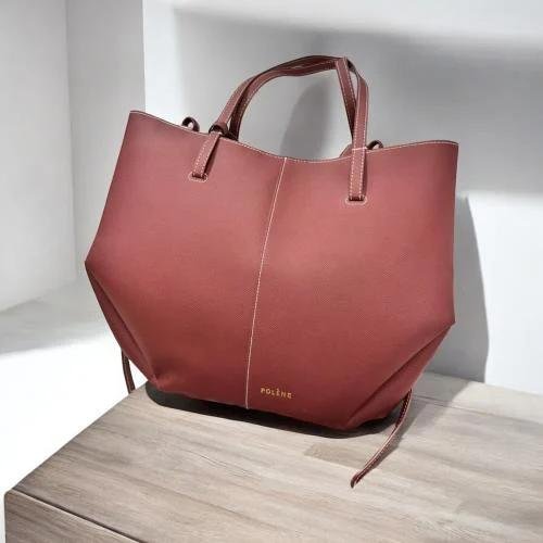 Polène Cyme Tote Bag in Dark Pink