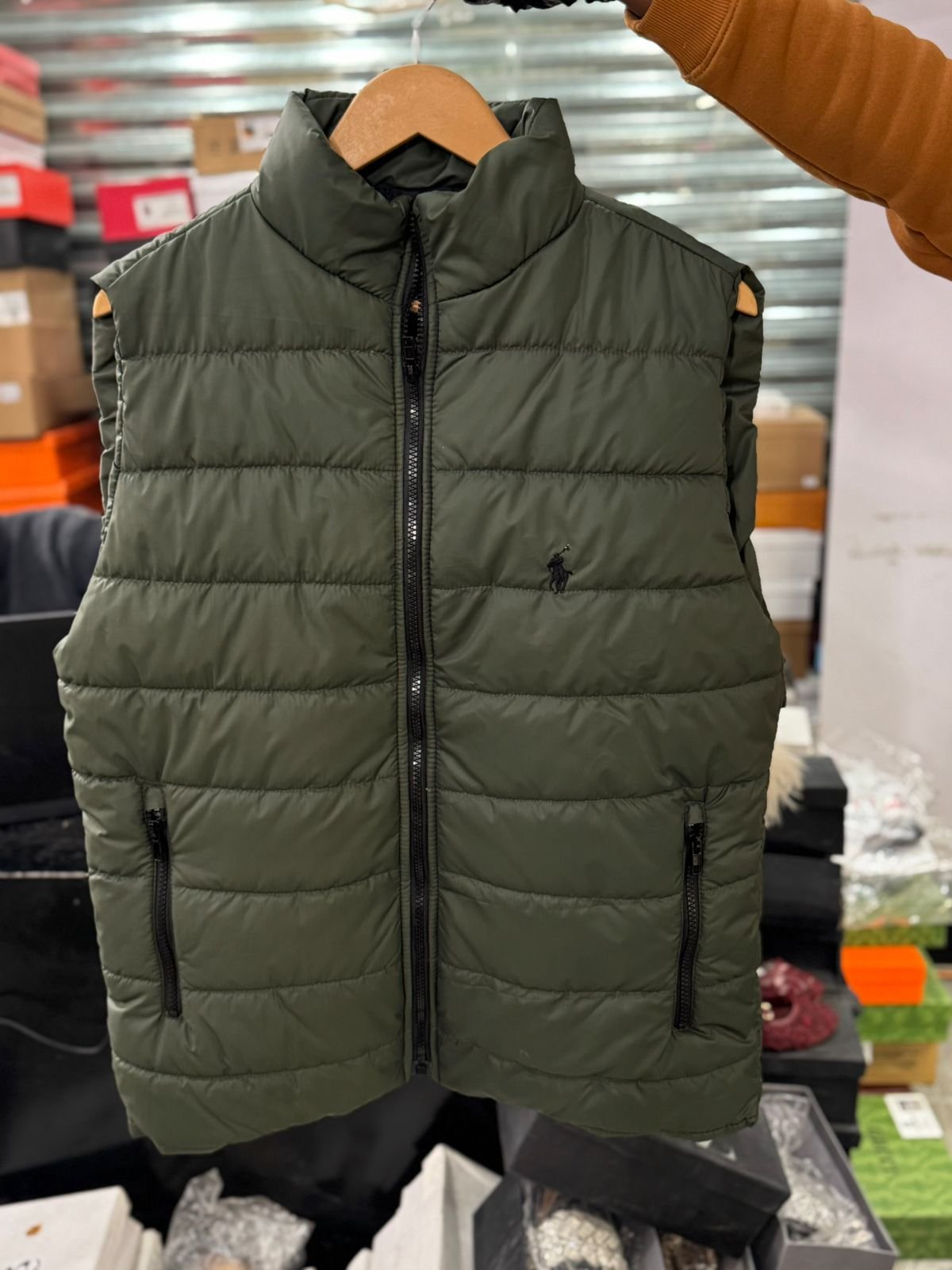 Polo Sleeveless Green Puffer Jacket