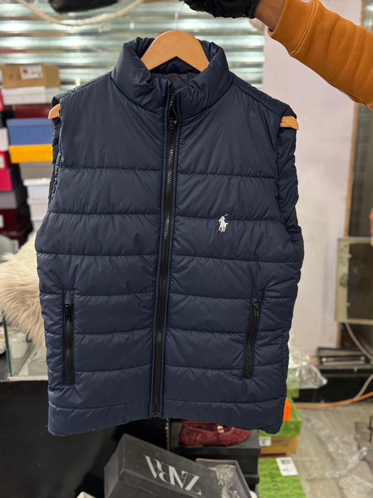 Polo Sleeveless Dark Blue Puffer Jacket
