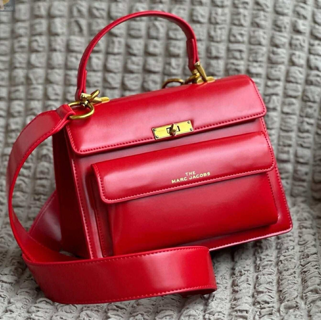 Marc Jacobs Uptown Leather Shoulder Bag in Red