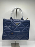 Prada Leather Tote Bag in Blue