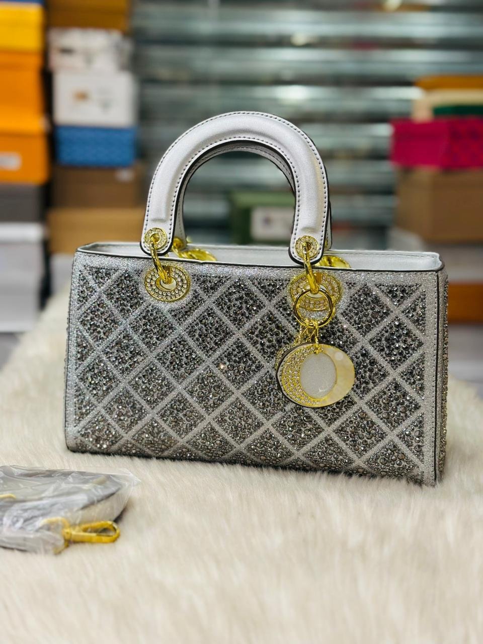 Lady Dior Bag in Metallic Tone