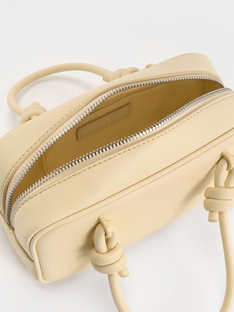 Charles & Keith Knotted-Handle Bag in Yellow