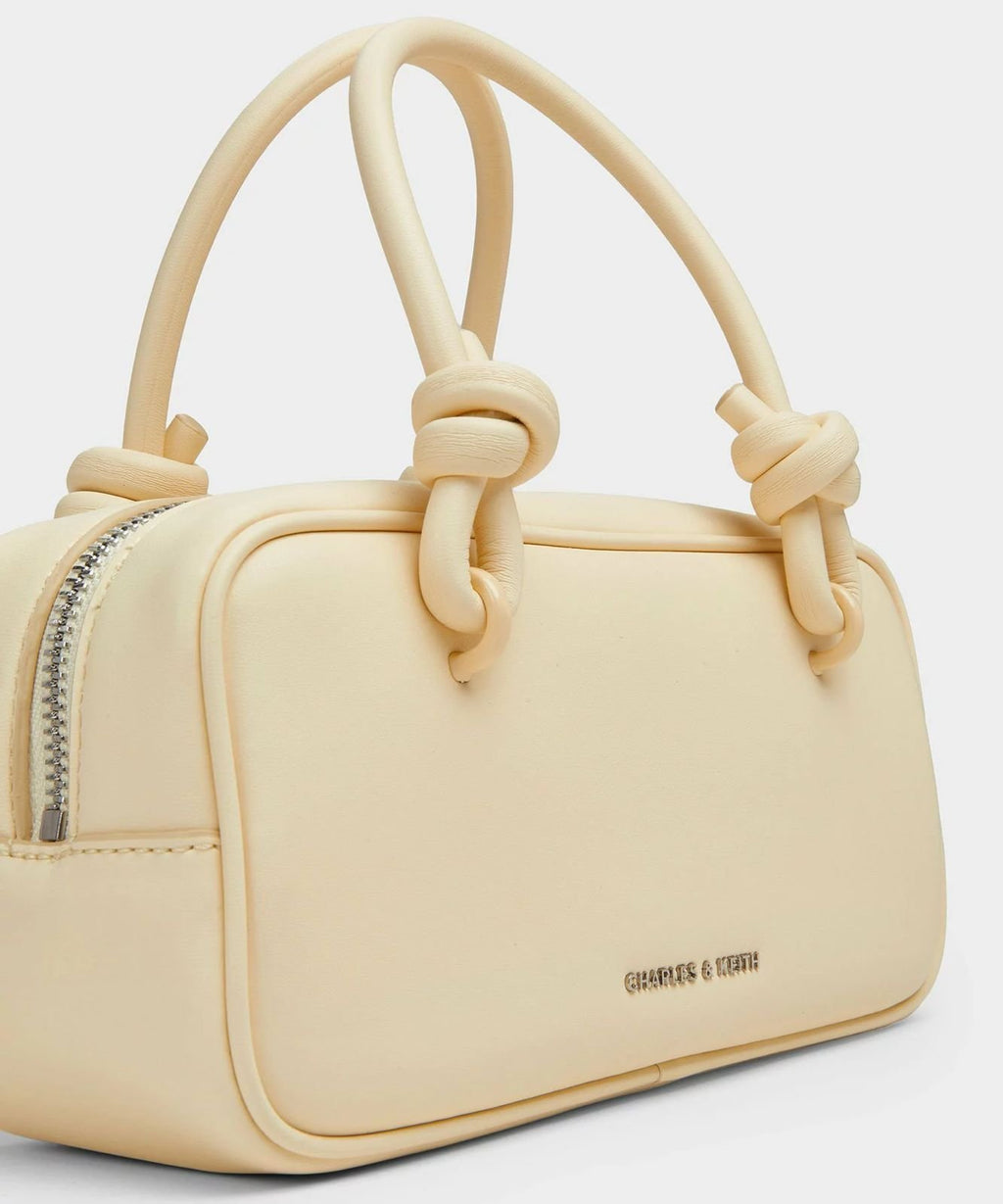 Charles & Keith Knotted-Handle Bag in Yellow