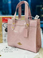 Coach Field Tote 22 Bag in Pink Leather