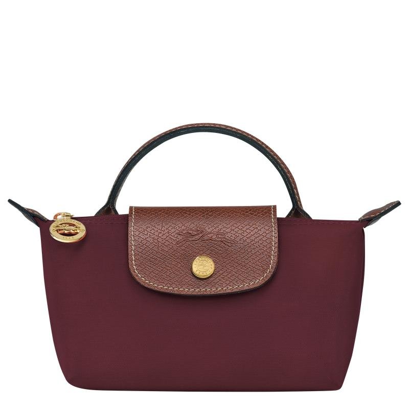 Longchamp Pouch with Handle in Burgundy