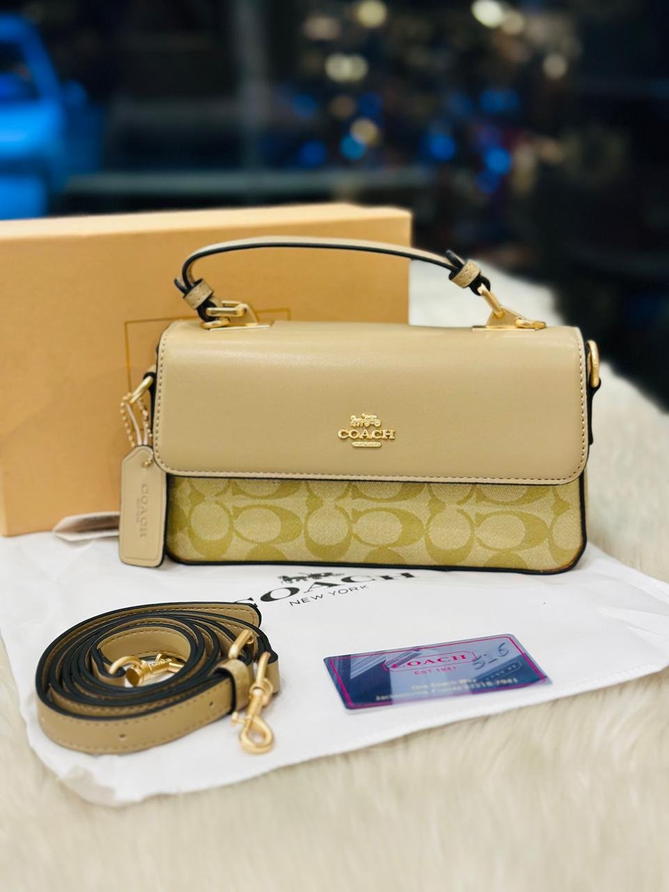 Coach Josie Top Handle Crossbody Bag in Beige